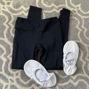 Kid’s ballet shoes and leggings